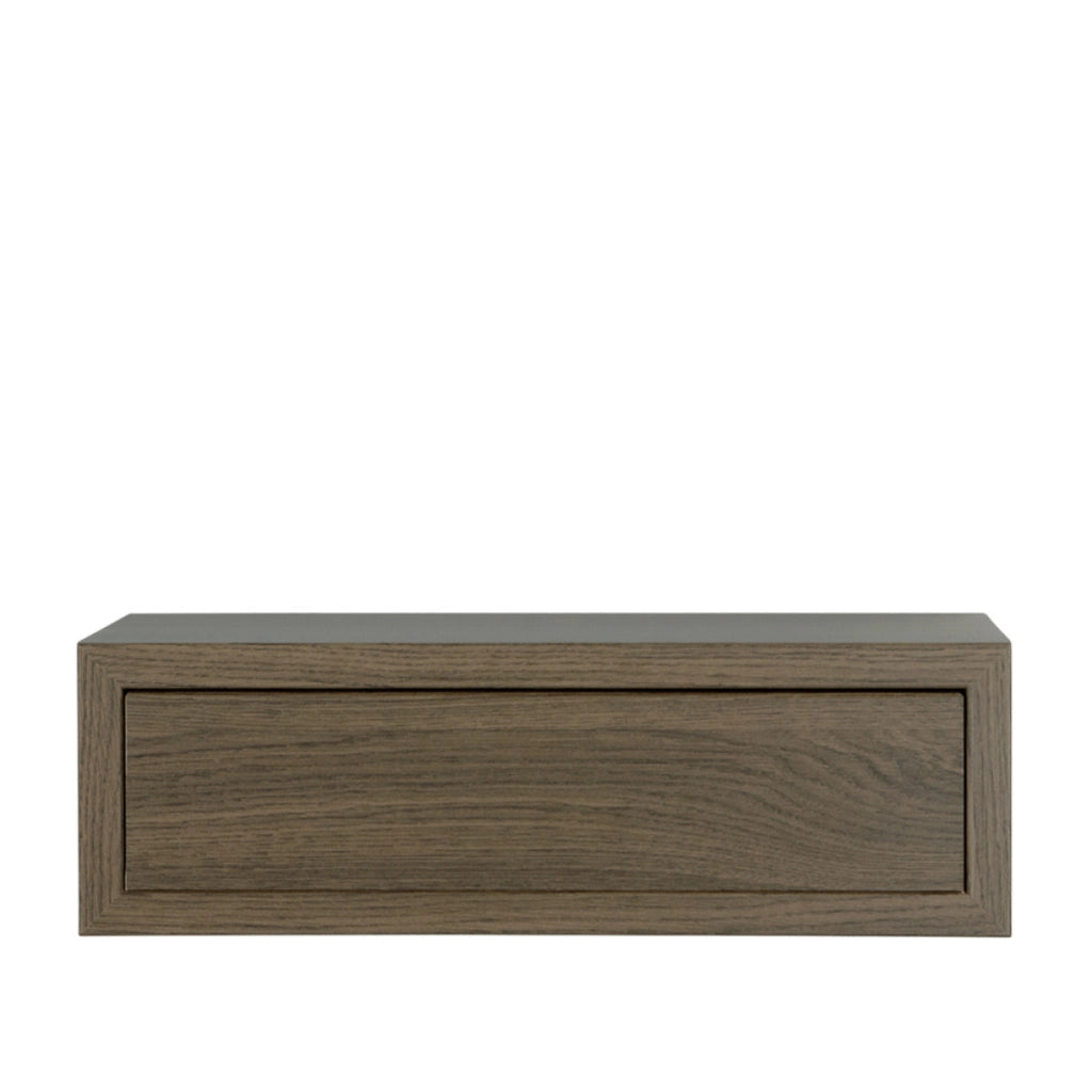 Mensola da Muro con Cassetto Modello LEGOLO MAXI, Comodino Sospeso, Mensola da Parete, 45x14.3 p23.7 cm. Finitura  ROV. TABACCO - MADE IN ITALY