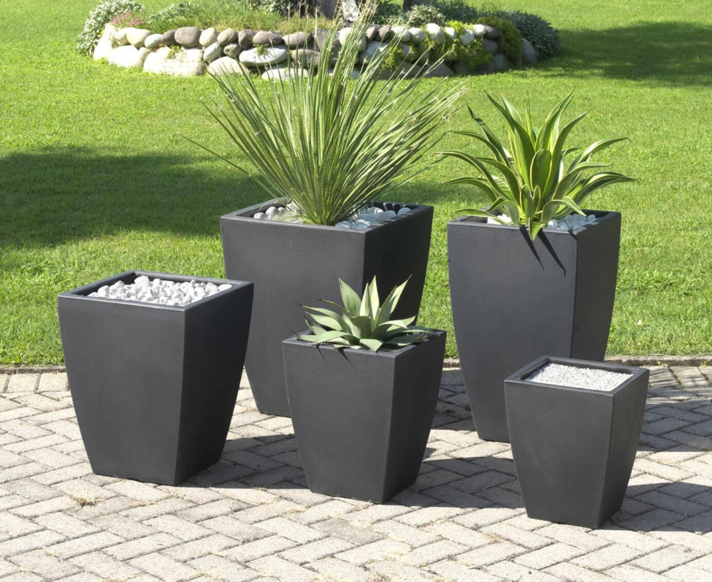 Vaso 49x49x61cm in Resina Tulli Quadro Veneto Essential 60 Bronzo