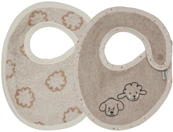 Slabbetji da Esterno 2 pezzi - Slabbetji con Jacquard nuvole - Slabbetji di cotone assorbente con chiusura a cerniera, colore sabbia