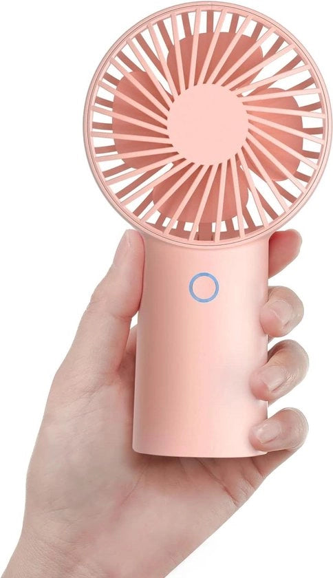 Ventilatore portatile USB caricabile da 20 ore, 4000 mAh, 3 velocità - rosa