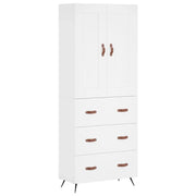 Credenza | Madia | Buffet da pranzo | Armadio da pranzo Bianca 69,5x34x180 cm in Legno Multistrato