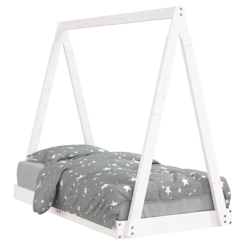 Giroletto per Bambini Bianco 70x140cm in Legno Massello di Pino 834526