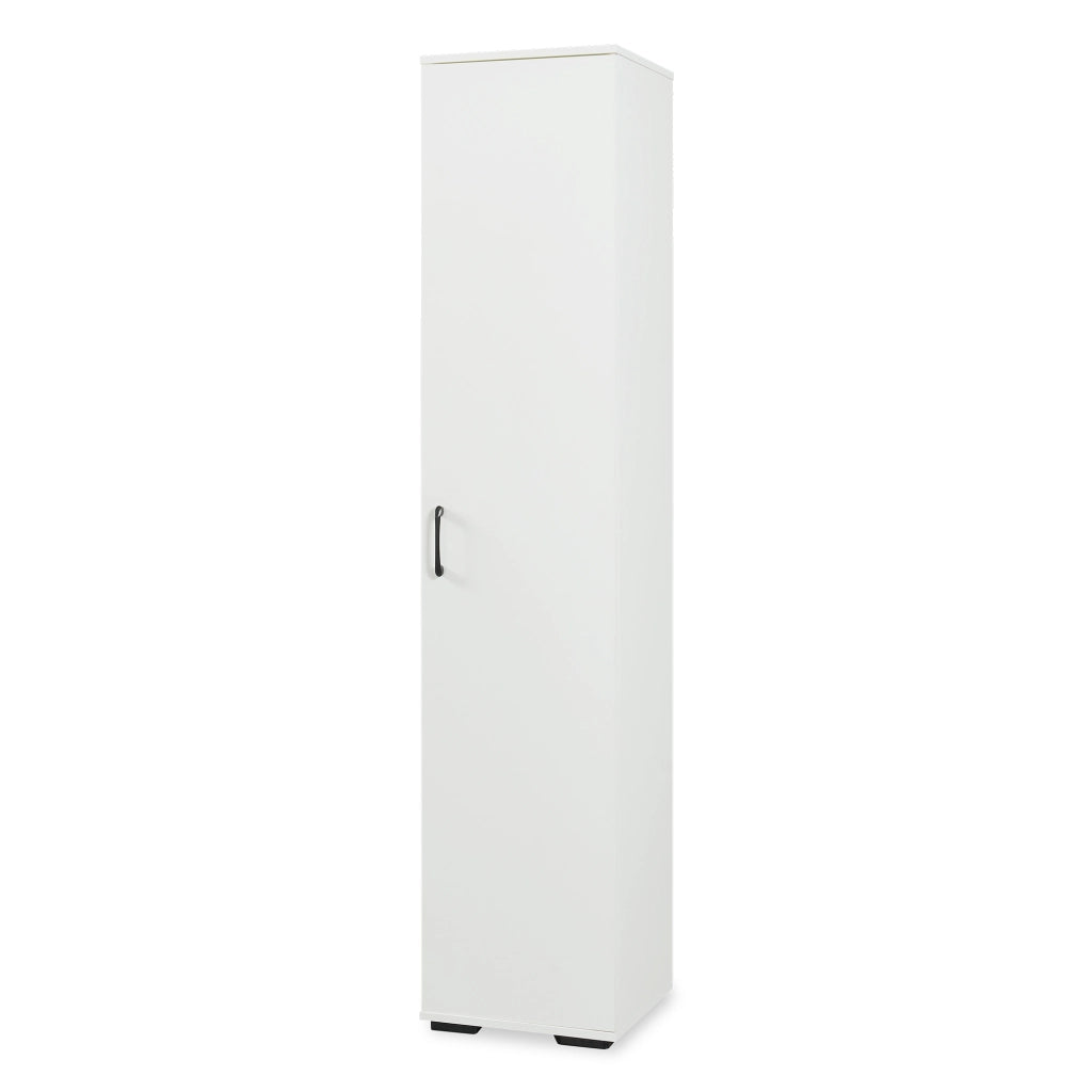 Armadio Multifunzionale Chalvefted ad Anta e 5 Ripiani 175x37x35 cm - Bianco [en.casa]