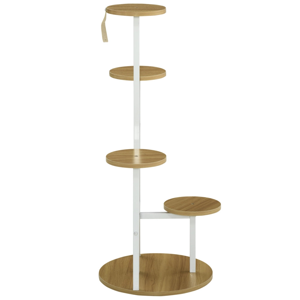 Libreria per Piante 4 Livelli ¨C Zephmum ¨C 40x40x95,5 cm Legno Naturale