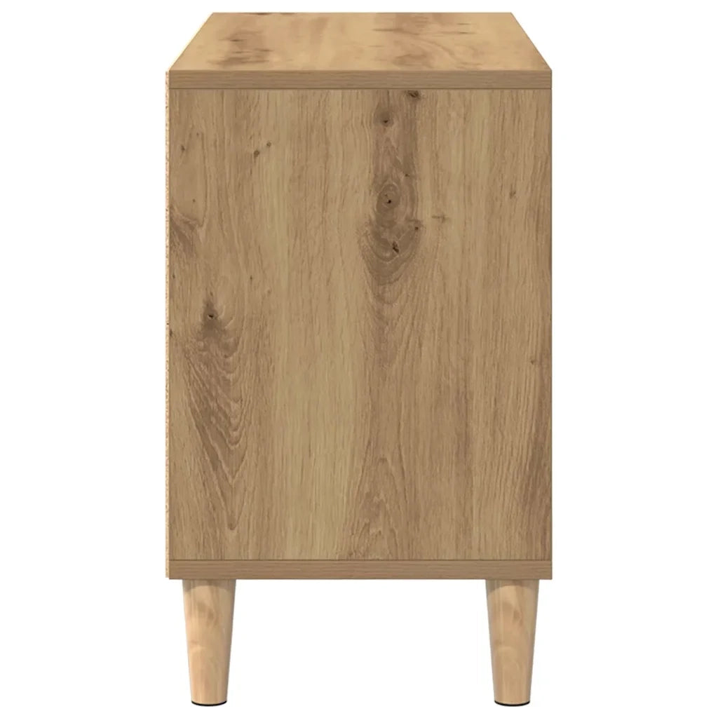 Mobile porta TV rettangolare moderno con vano contenitore 69,5 x 30 x 50 cm legno composito finitura rovere artigianale 02_0051896
