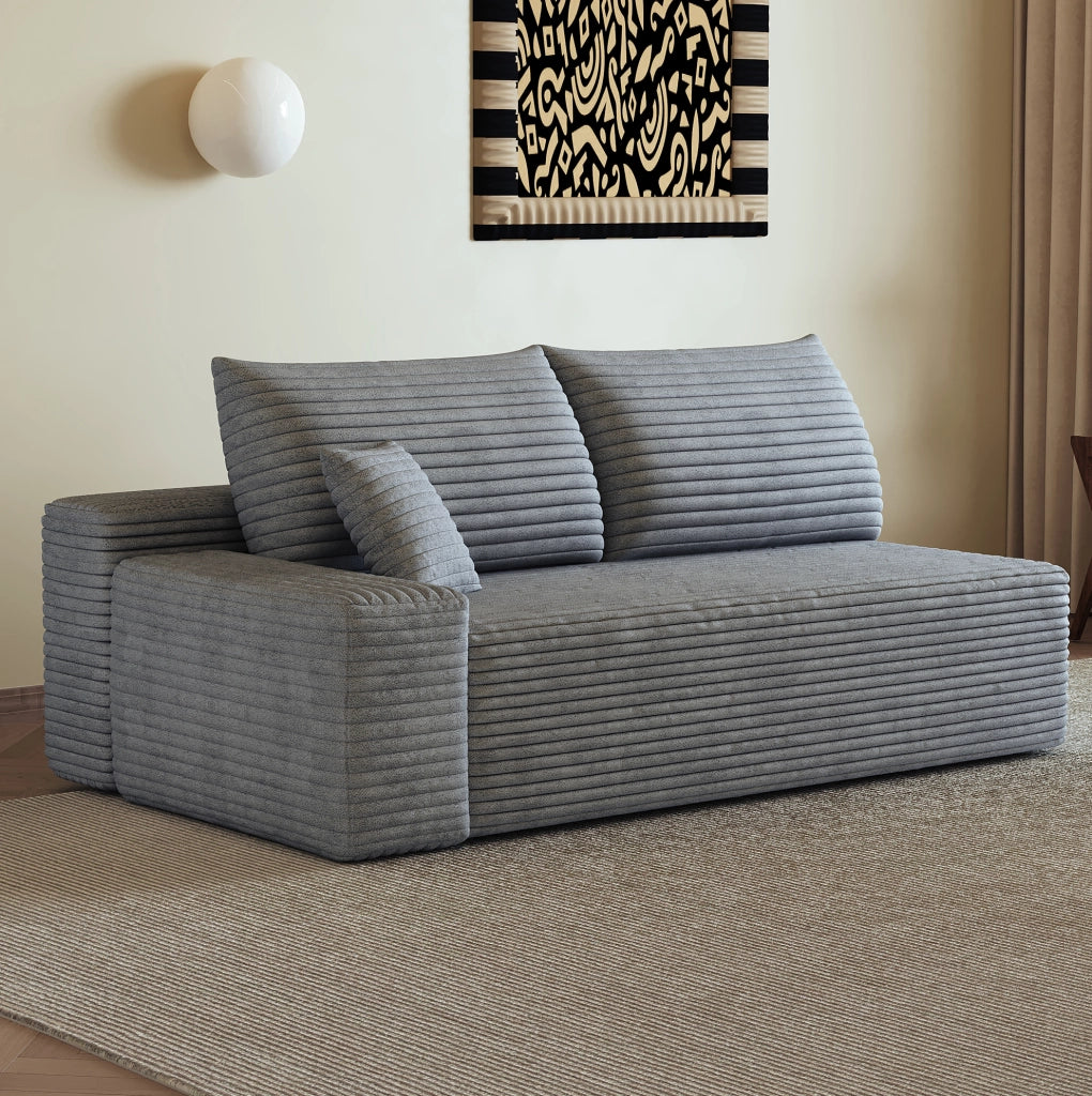 DIVANO Chaise lounge reversibile in tessuto grigio senza montaggio