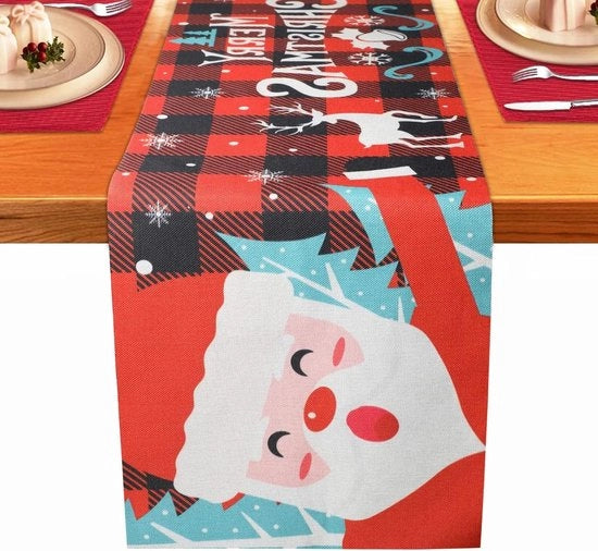Tavola Decorativa Roteo di Babbo Natale - Cena di Natale Tavola Decorazioni - Tema Inverno Natale - (35*180CM)