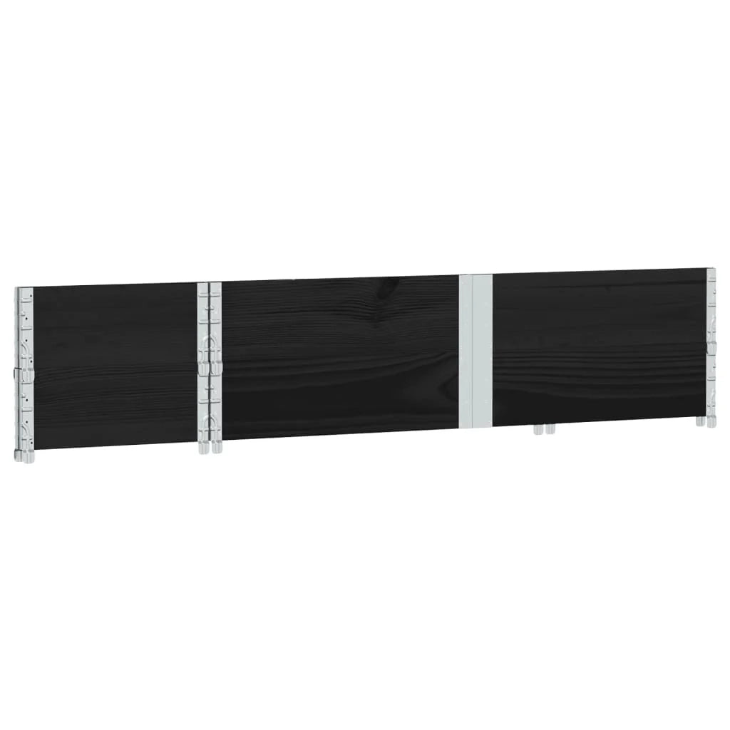 Fioriera rialzata per piante fiori terrazzo giardino 150 x 50 cm in legno massello di pino nero 02_0037440