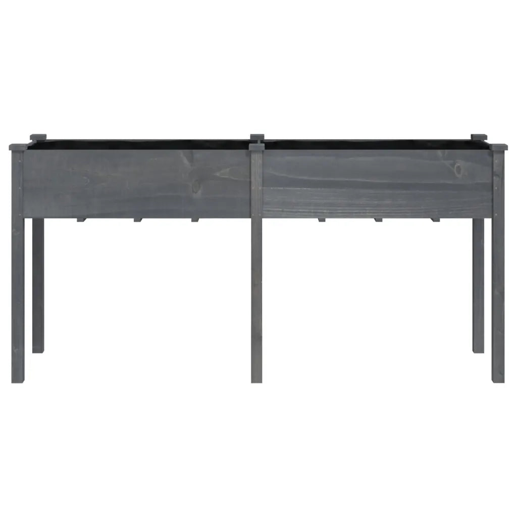 Fioriera in legno massello per giardino o balcone 161 x 45 x 76 cm ampio spazio funzione decorativa legno di abete grigio 02_0047413