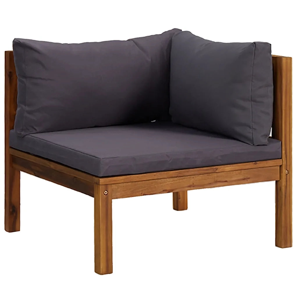 Set Divani da Giardino 2 pz con Cuscini Grigio Scuro in Acacia CFW8813854