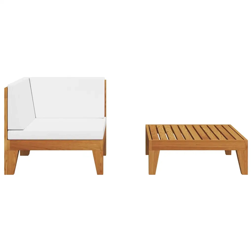 Set Divani da Giardino 2 pz con Cuscini in Massello d'Acacia 312146