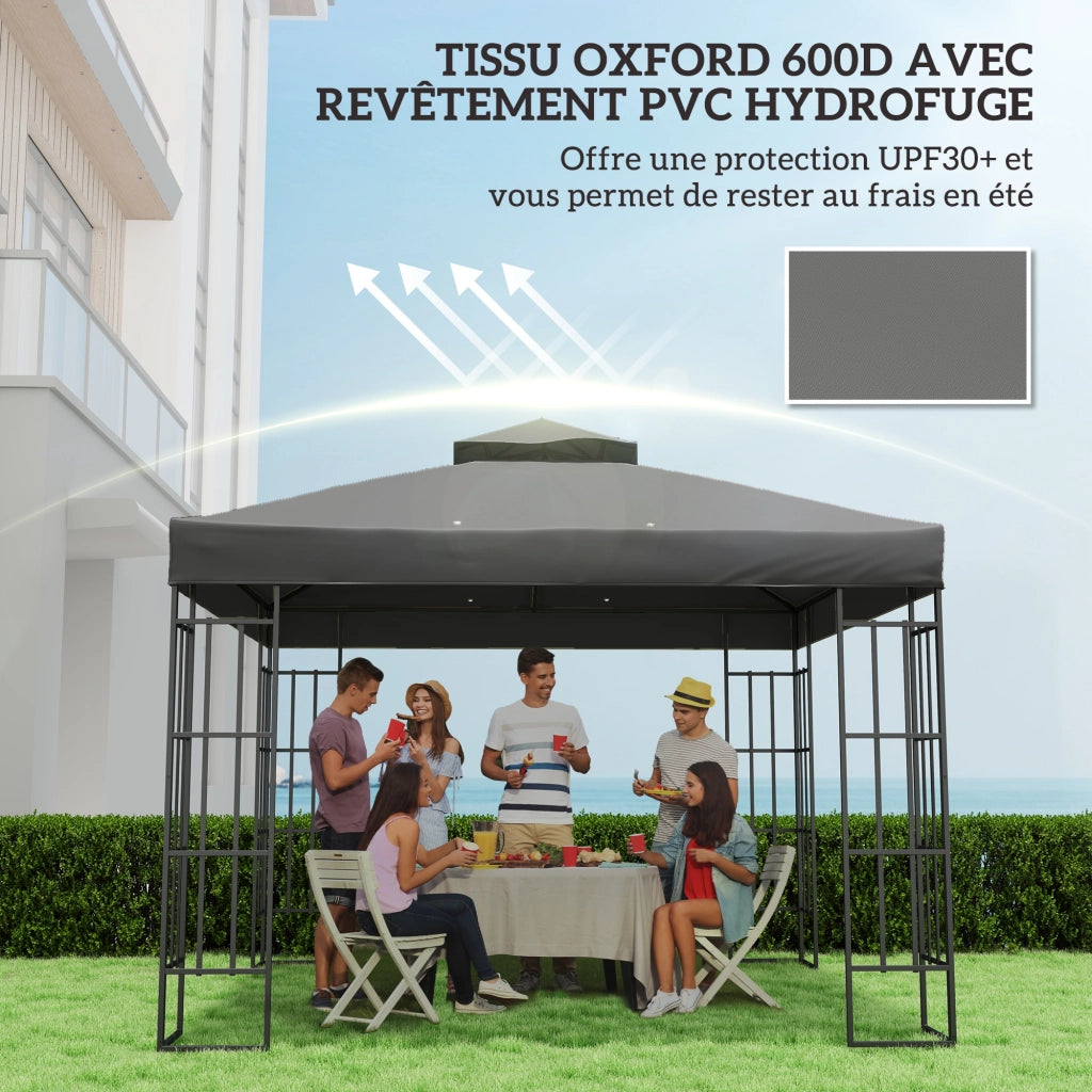 Tenda da giardino 3x3m ¨C zephmum ¨C grigio scuro UPF30+