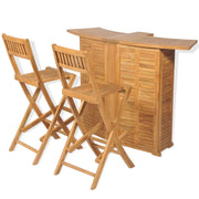 Set da Bistrot 3 pz con Sedie Pieghevoli in Massello di Teak cod mxl 40114