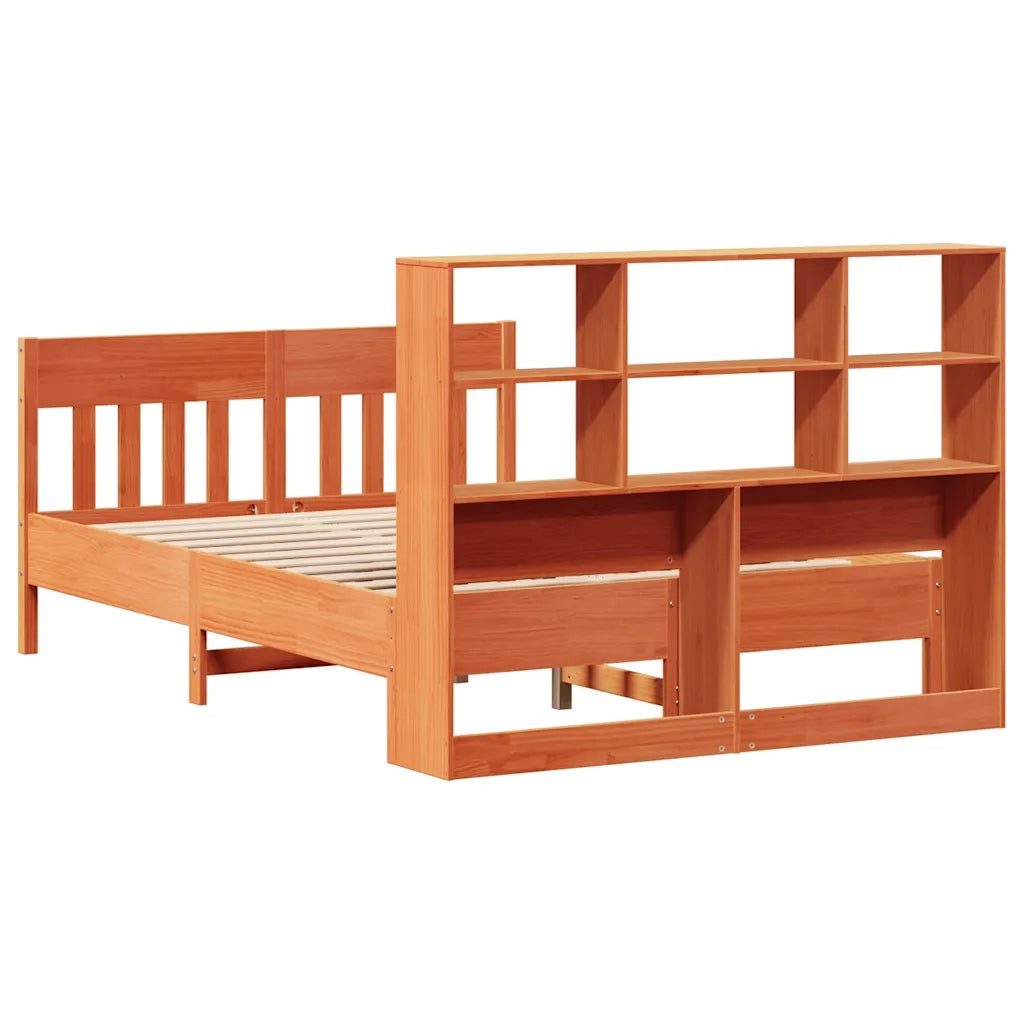 Letto senza Materasso Marrone Cera 140x190 cm in Legno di Pino 3323235