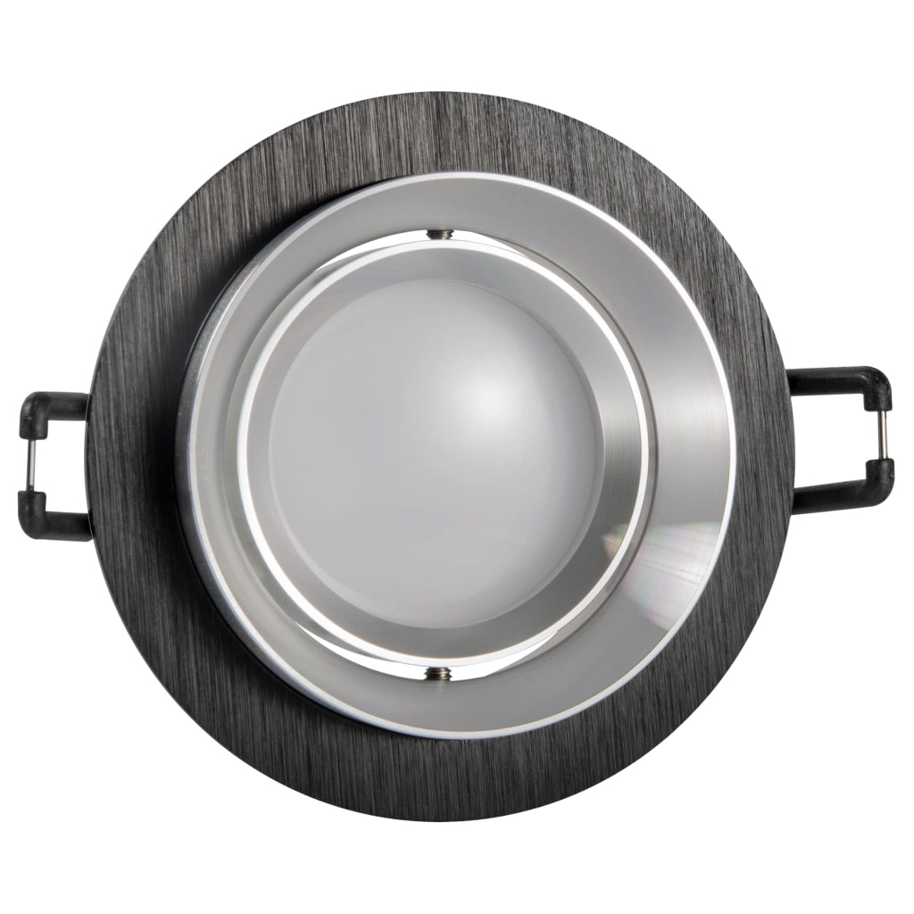 Polux LIKA faretto incasso tondo nero/argento MR16 orientabile
