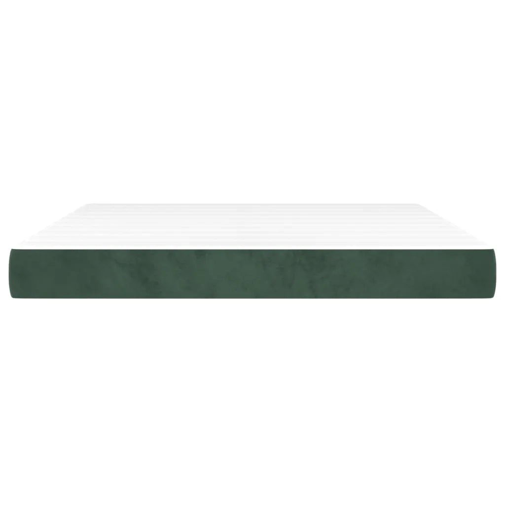 Materasso a Molle Insacchettate Rigidità Media Verde Scuro 160x200x20 cm in Velluto 347831