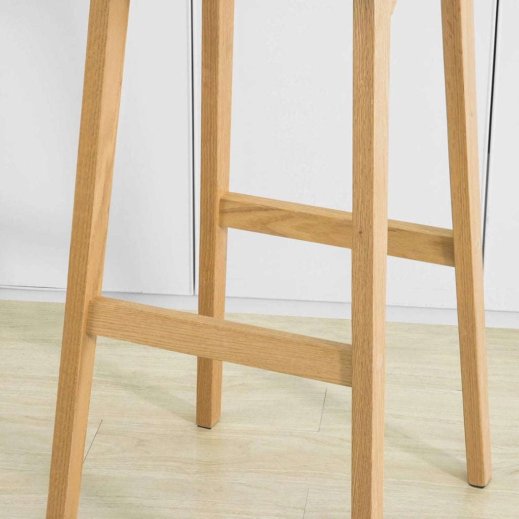 Sgabello legno Sedie cucina moderne Altezza di Seduta：79cm Gambe in legno massiccio di hevea Carico Massimo Fino a 150kg (FST77-HG)