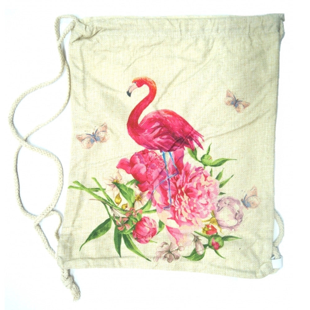Trade Shop - Sacco Tela Juta 40x32 Cm Sacchetto Borsa Scuola Spiaggia Sport Zaino Zainetto -