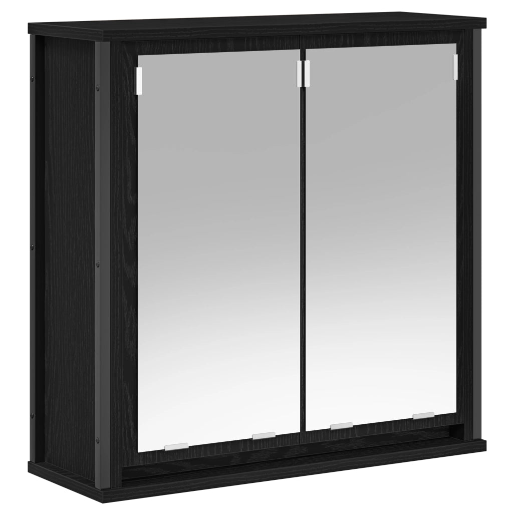 Set di mobili da bagno 5 pezzi in legno ingegnerizzato effetto rovere nero