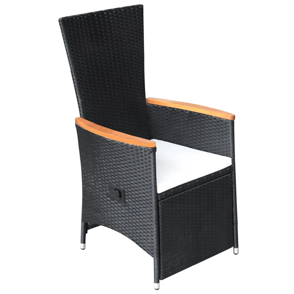 Set Mobili da Pranzo per Giardino 7 pz con Cuscini Nero cod mxl 38752
