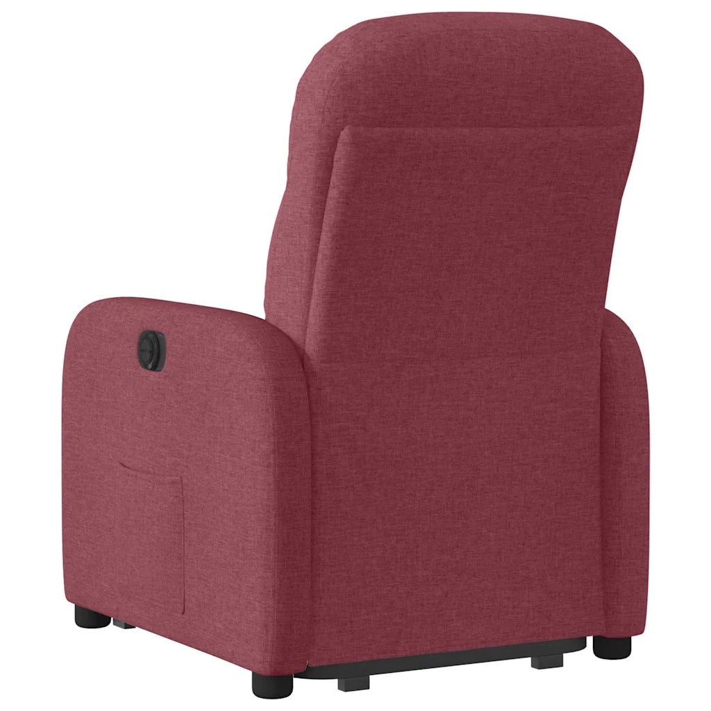 Poltrona | Sedia Relax Alzapersona Reclinabile Rosso Vino in Tessuto
