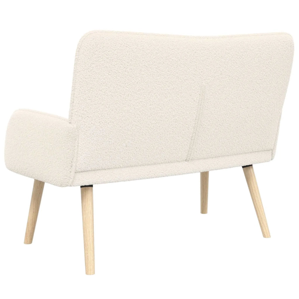 Divano a 2 Posti Crema 115 x 61 x 87 cm Bouclé 42028924