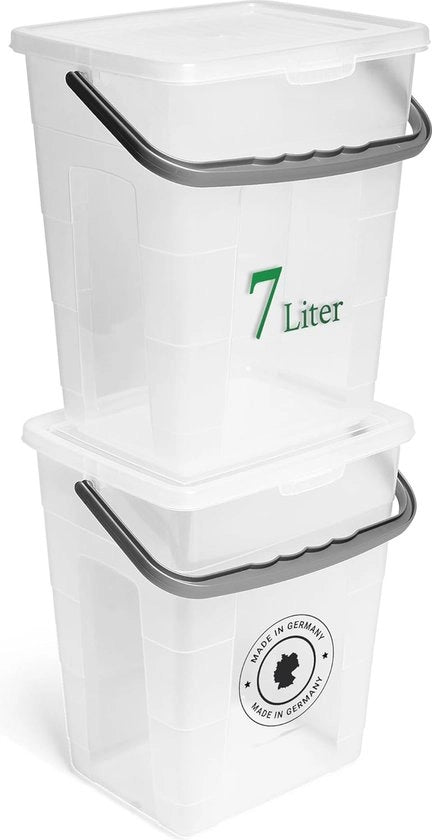 Scatola per detersivo 7 litri - Contenitore trasparente per conservazione di detersivo e altre attrezzature con coperchio - Progetto di risparmio di spazio