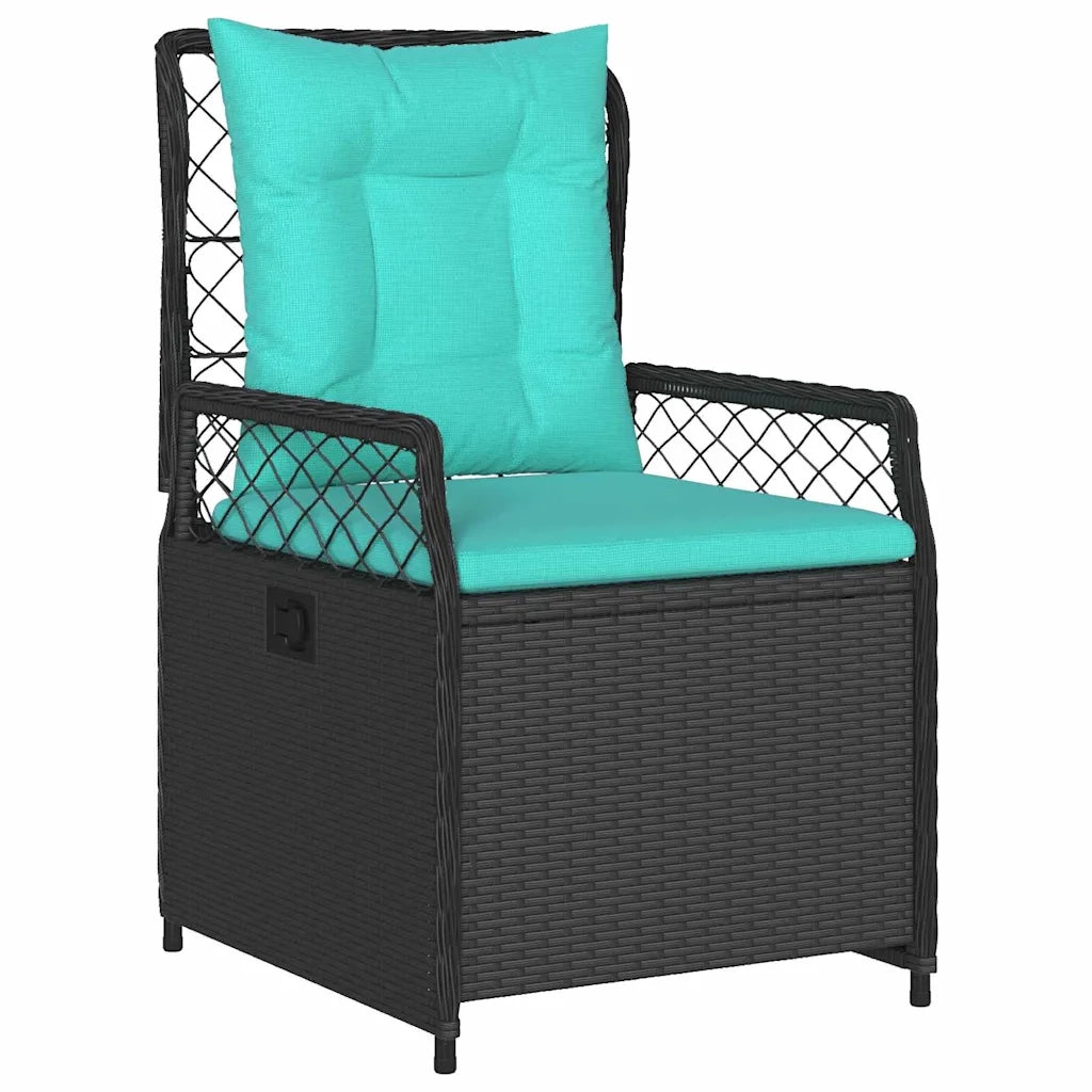 Set da Pranzo per Giardino 5 pcs Nero polyrattan 3381061