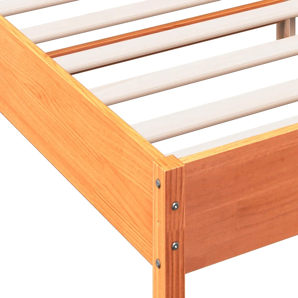 Letto senza Materasso Marrone Cera 120x190 cm in Legno di Pino 842613