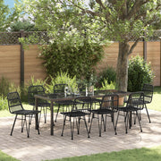 Set da Pranzo da Giardino 9 Pezzi Nero Polirattan