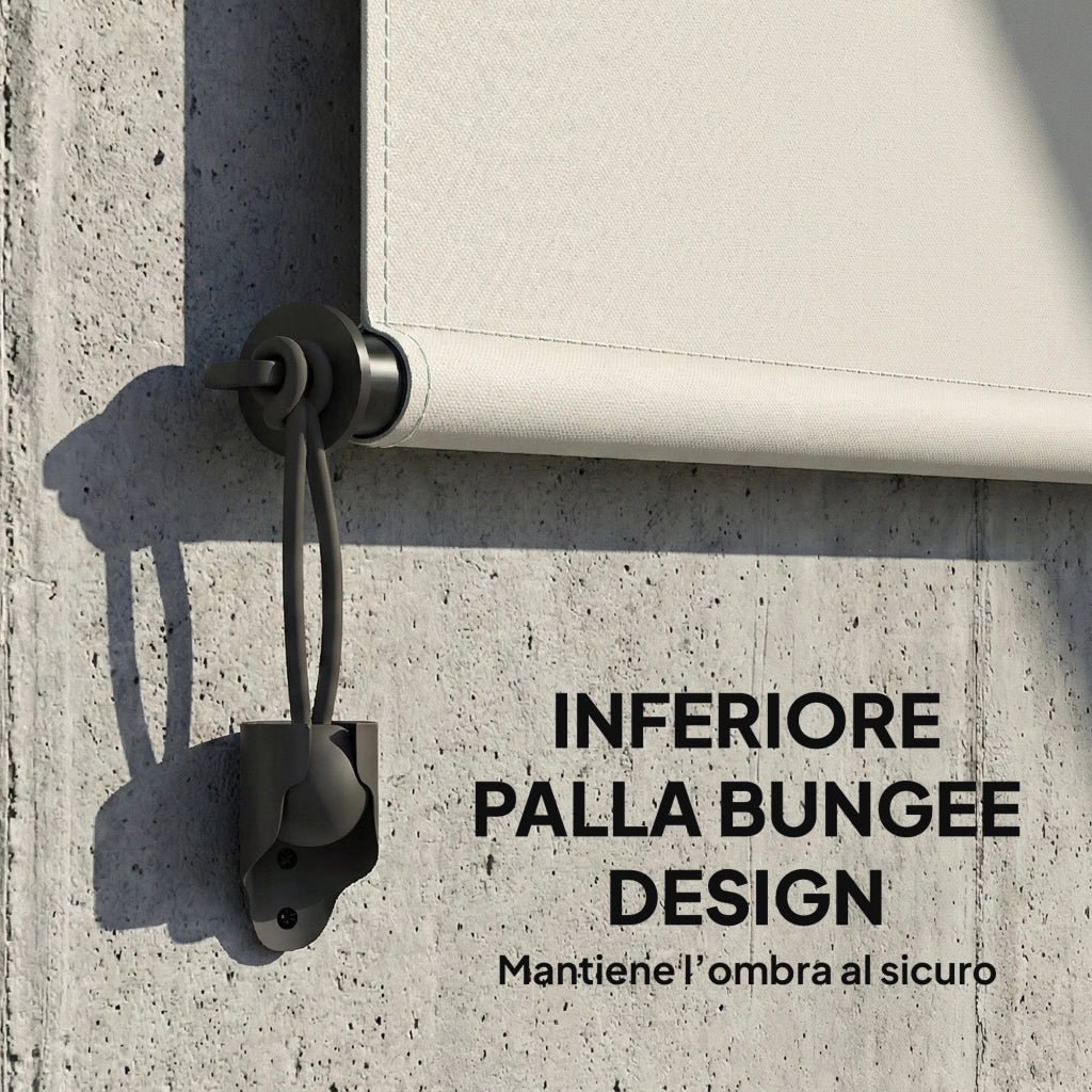 Tenda a Rullo Avvolgibile con Cassetta Alluminio ¨C zephmum ¨C 250x160 cm Bianco Crema
