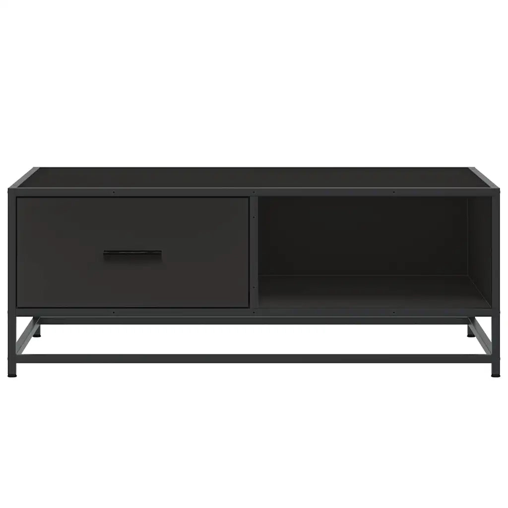 Tavolino salotto | Tavolino da caff¨¨ | Tavolino da Soggiorno Nero 90x57x35 cm in Truciolato e Metallo