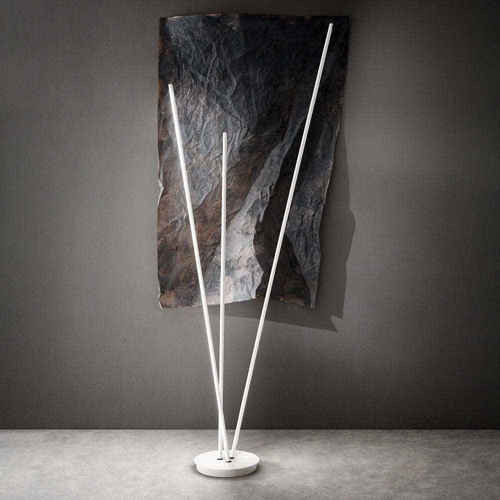 Piantana Moderna Twins Metallo Bianco Led 47W 3000K