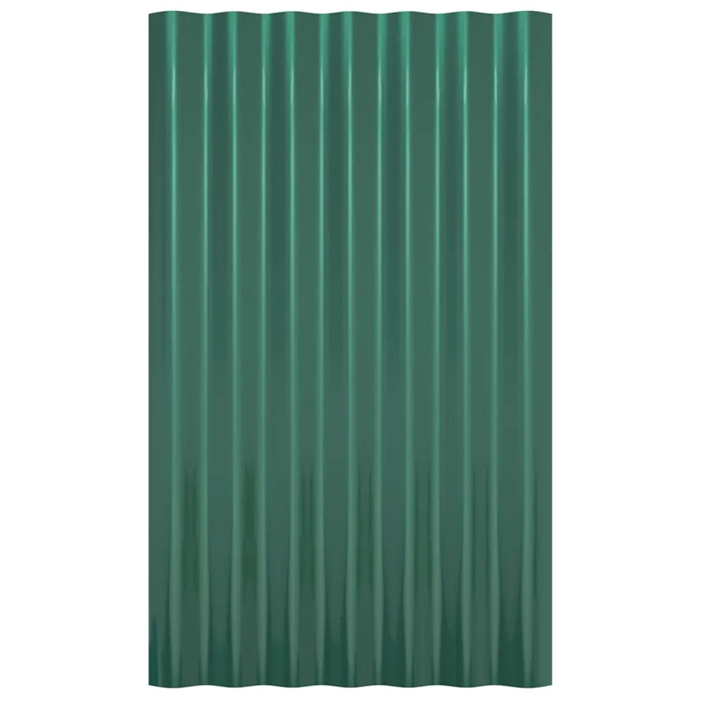 Pannelli Tetto 36pz Acciaio Verniciato a Polvere Verde 60x36 cm cod mxl 58183