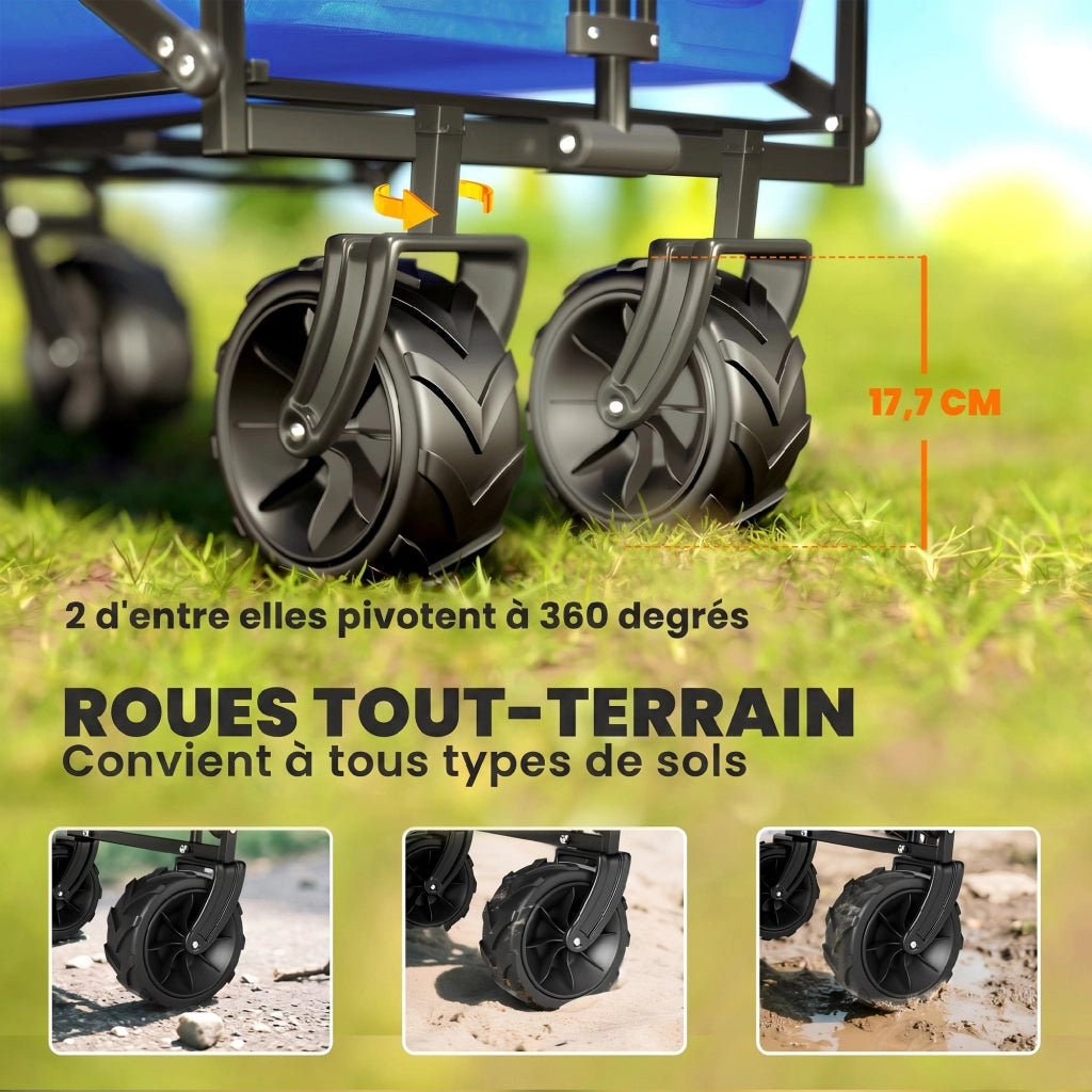 Carrello Pieghevole Trasporto ¨C Zephmum ¨C Nero Blu Acciaio
