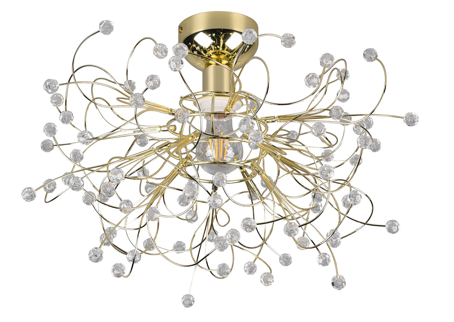 Plafoniera da Interno Attacco E27 in Metallo Ottone lucido