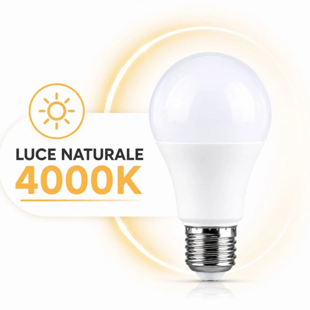 2 PZ Lampada Led E27 Dimmerabile Triac Dimmer 12W 220V 1050 Lumens, Disponibili 3000K 4000K 6000K (Bianco Neutro 4000K)