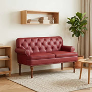 Loveseat con bottoni imbottiti Rosso Vino 120 x 65 x 77 cm 42041860