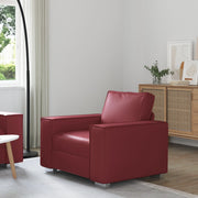 Poltrona  Rosso Vino 59 cm in Pelle Finta