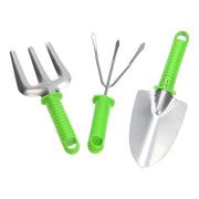 Trade Shop - Set 3 Pezzi Utensili Giardinaggio Rastrello Pala Maniglia Manutenzione Giardino -