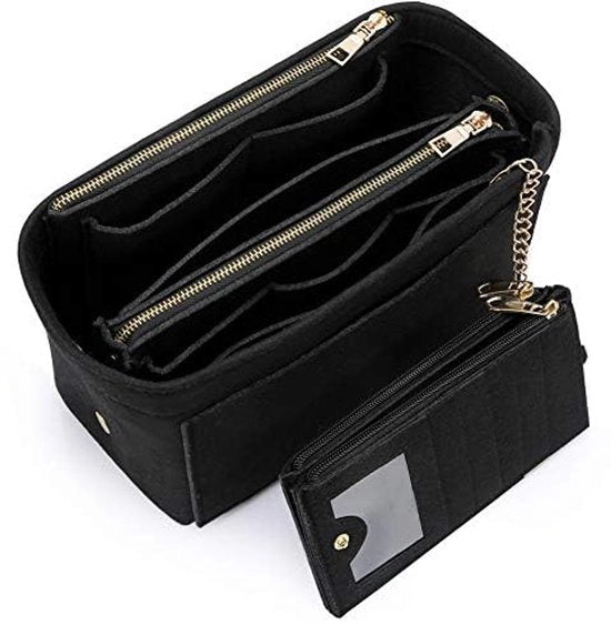 Organizzatore per accessori di vilt con tasca per carte di credito, organizzatore per borse con chiusura a rilascio rapido