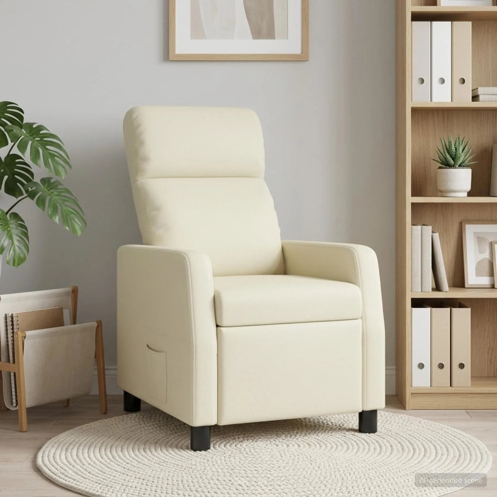 Divano Sedia-Poltrona reclinabile Crema Similpelle 353831