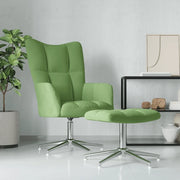 Poltrona Relax con Poggiapiedi Verde Chiaro in Velluto 328131