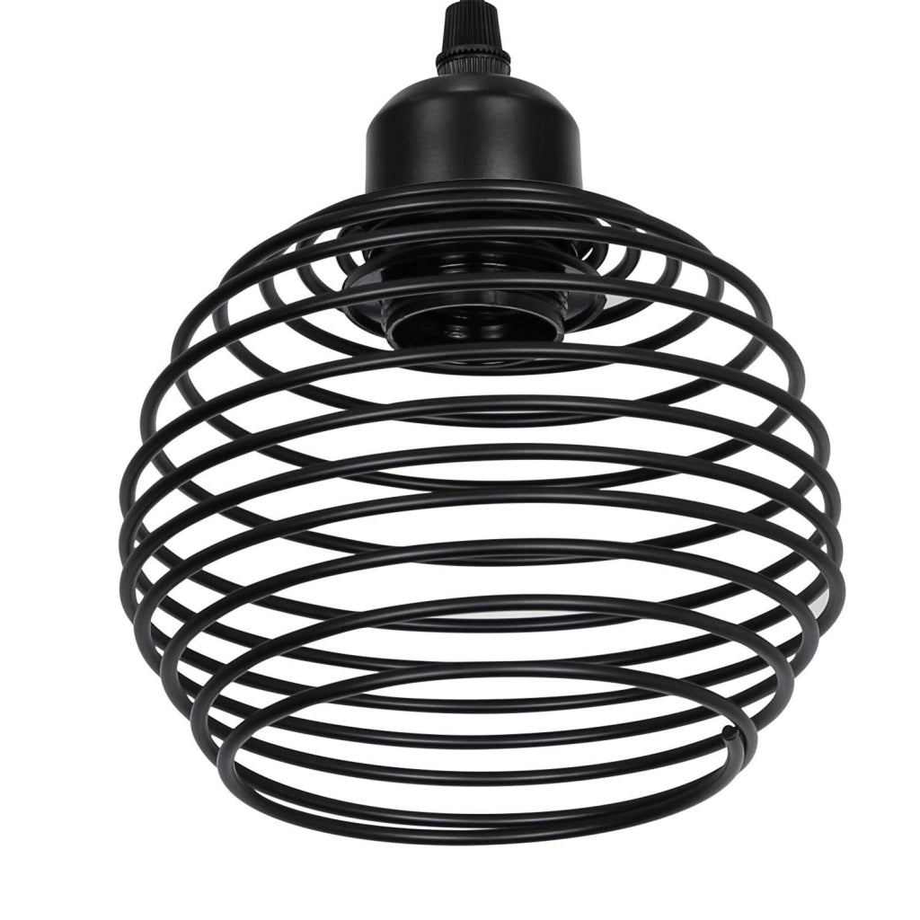 Lampada a Sospensione ZMH vintage in metallo nero E27