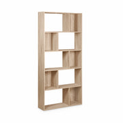 Libreria a 5 ripiani con 10 vani, marrone naturale