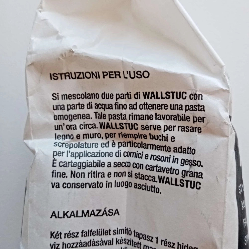 Wallstuc 5kg stucco in polvere bianco per muro - per interni