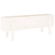 Fioriera | Cassetta per fiori | Vaso Rialzata da Giardino Bianca 101x30x38 cm Massello Pino