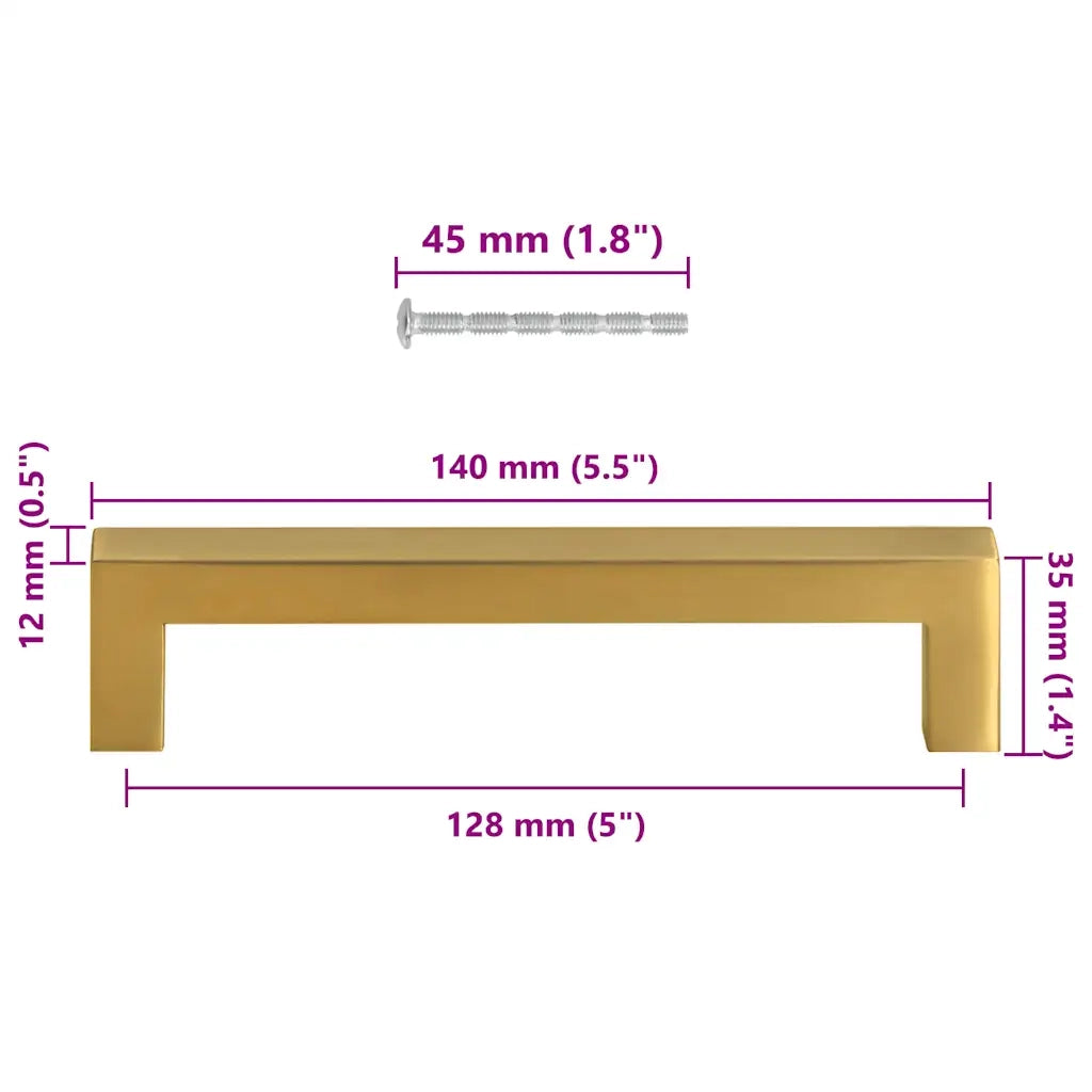 Maniglie per Mobili 10 pz Oro 128mm in Acciaio Inox CFW4015800