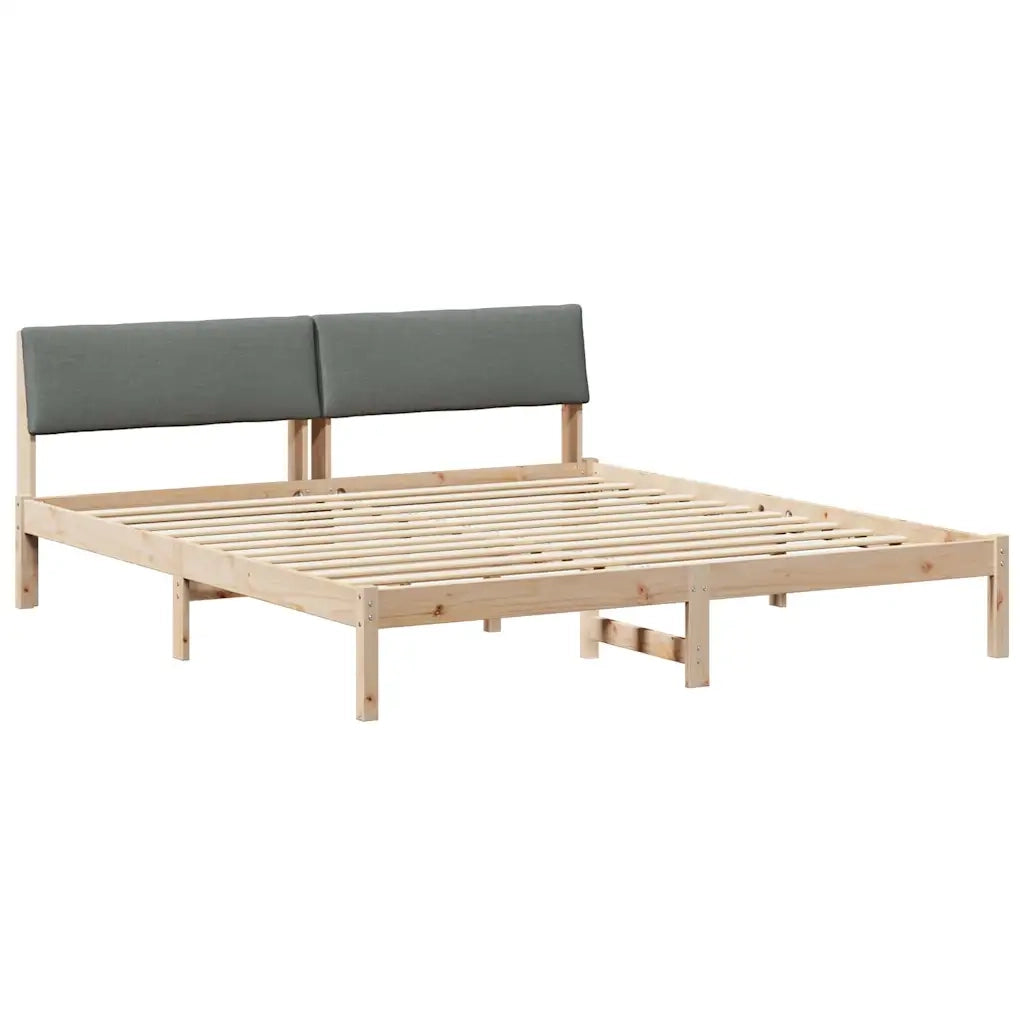 Struttura del Letto marrone e grigio scuro 200 x 200 cm 3394329