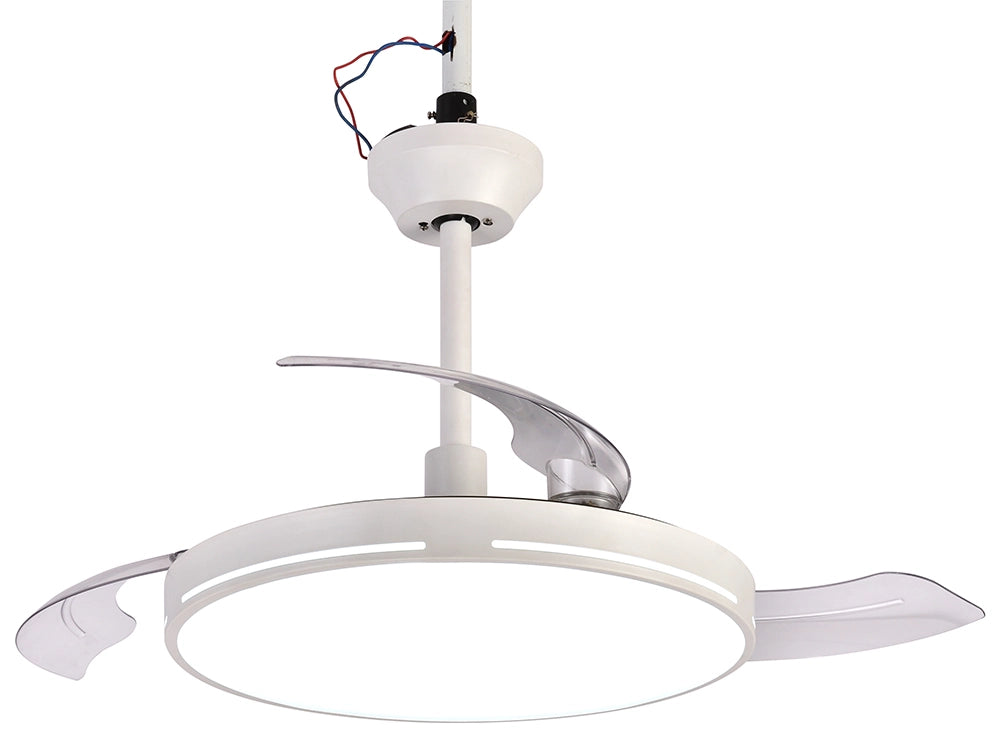 Melchioni Family Ventilatore Agitatore da soffitto con luce led 3 pale 6 velocità 3 colori bianco caldo freddo e naturale 65 W